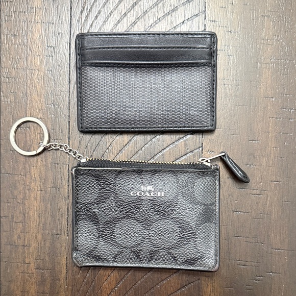 Coach Handbags - Coach Black Card Holder and Keychain Wallet Set
